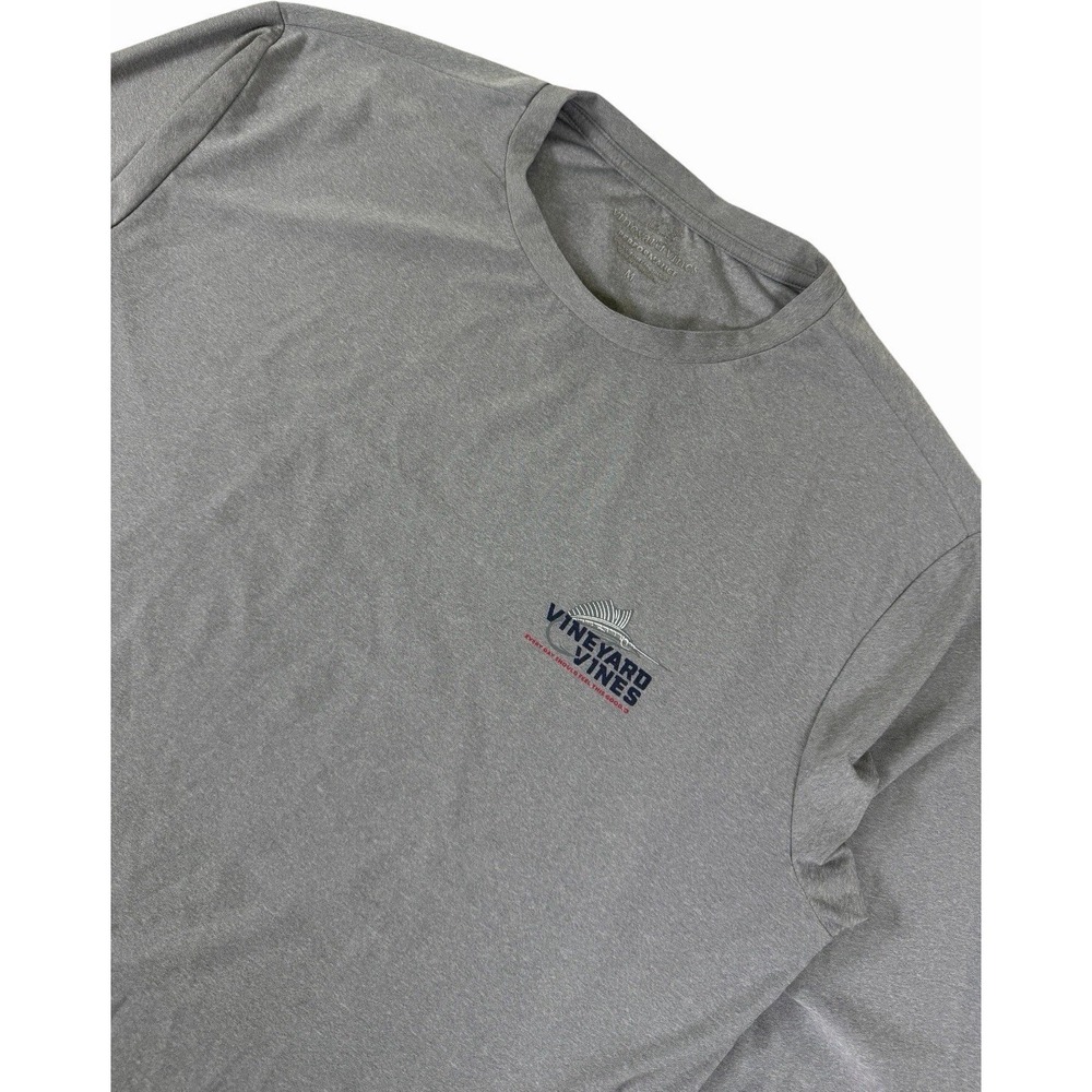 Vineyard Vines Long‎ Sleeve Performance Shirt Men's Medium Gray Athletic Tee